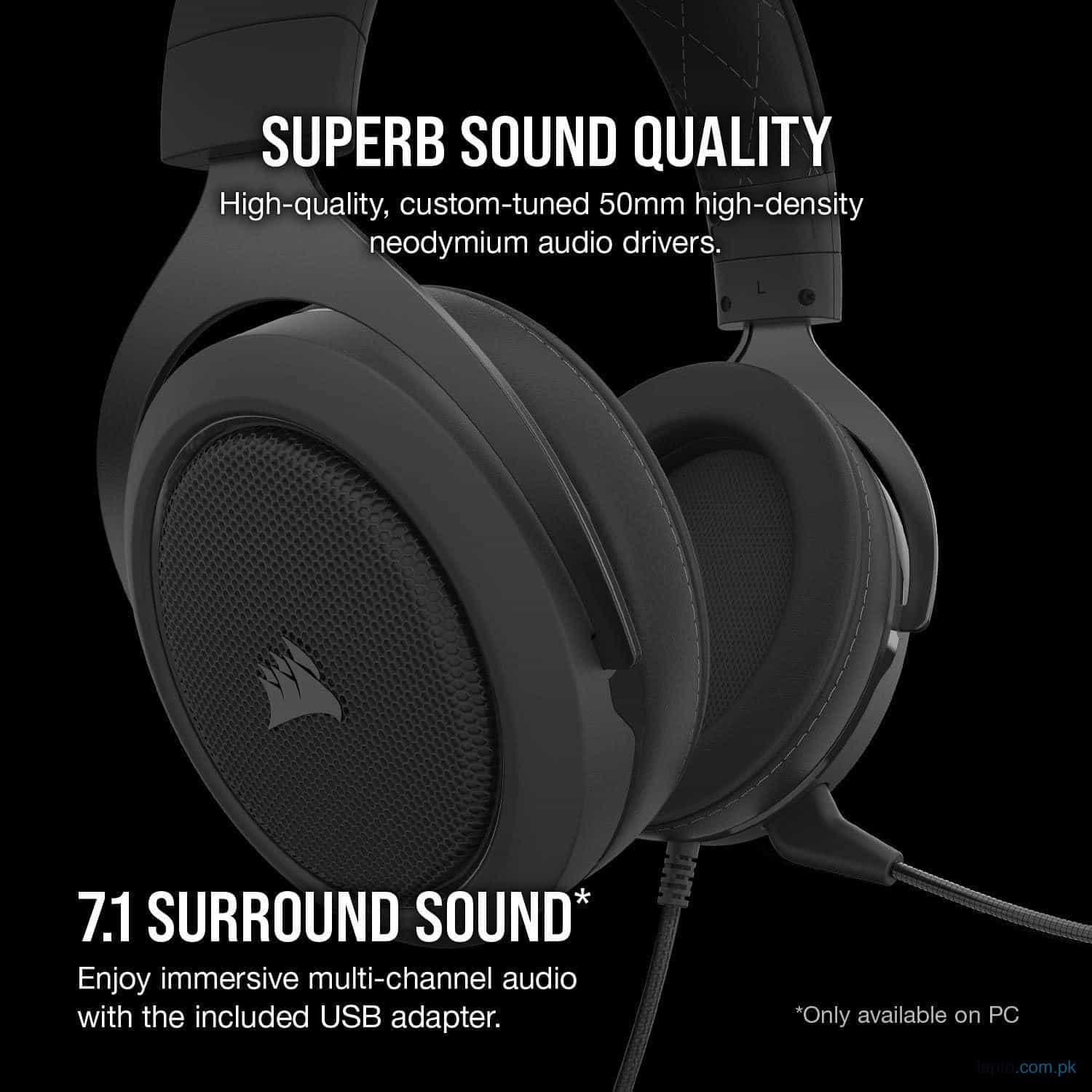 Corsair HS60 Pro – 7.1 Virtual Surround Sound PC Gaming Headset 5