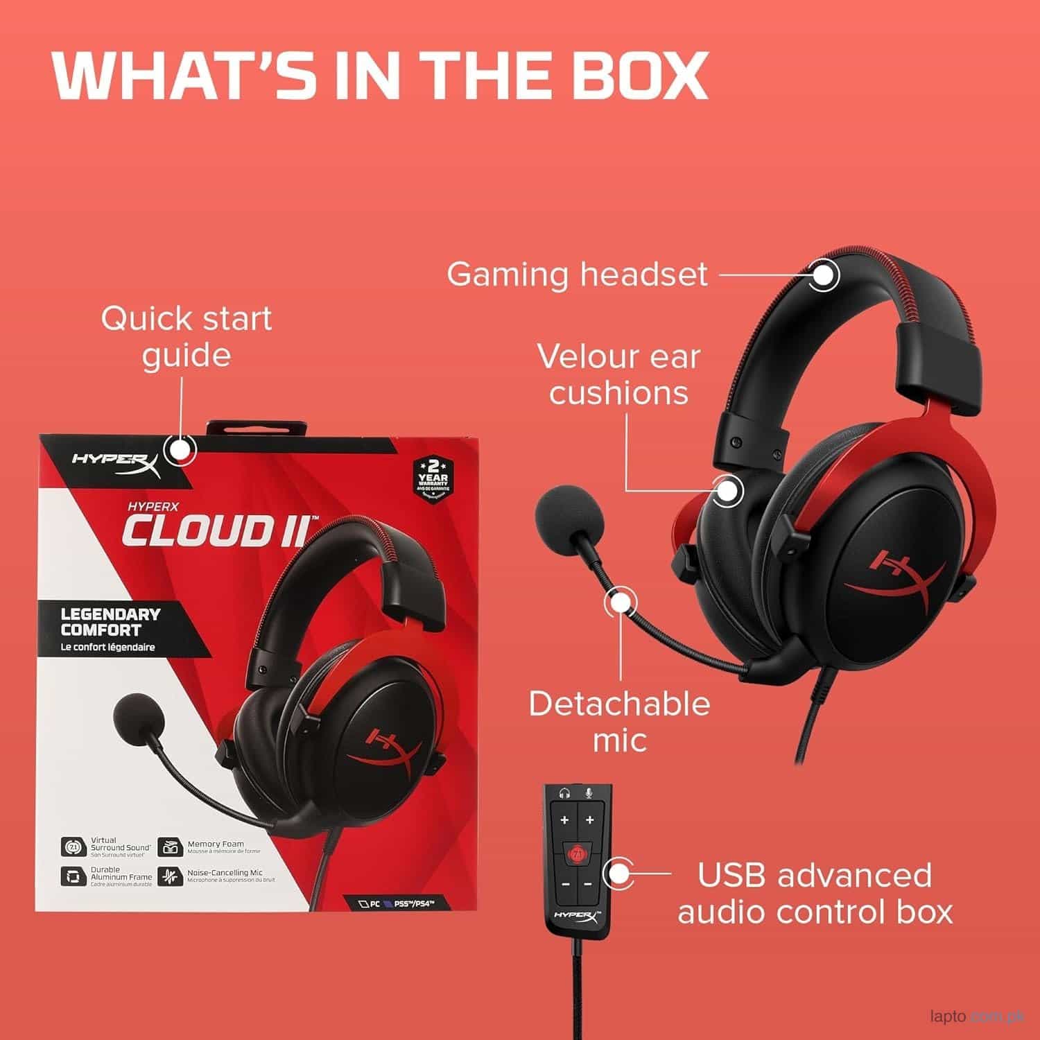 HyperX Cloud II – Gaming Headset, 7.1 Surround Sound 2