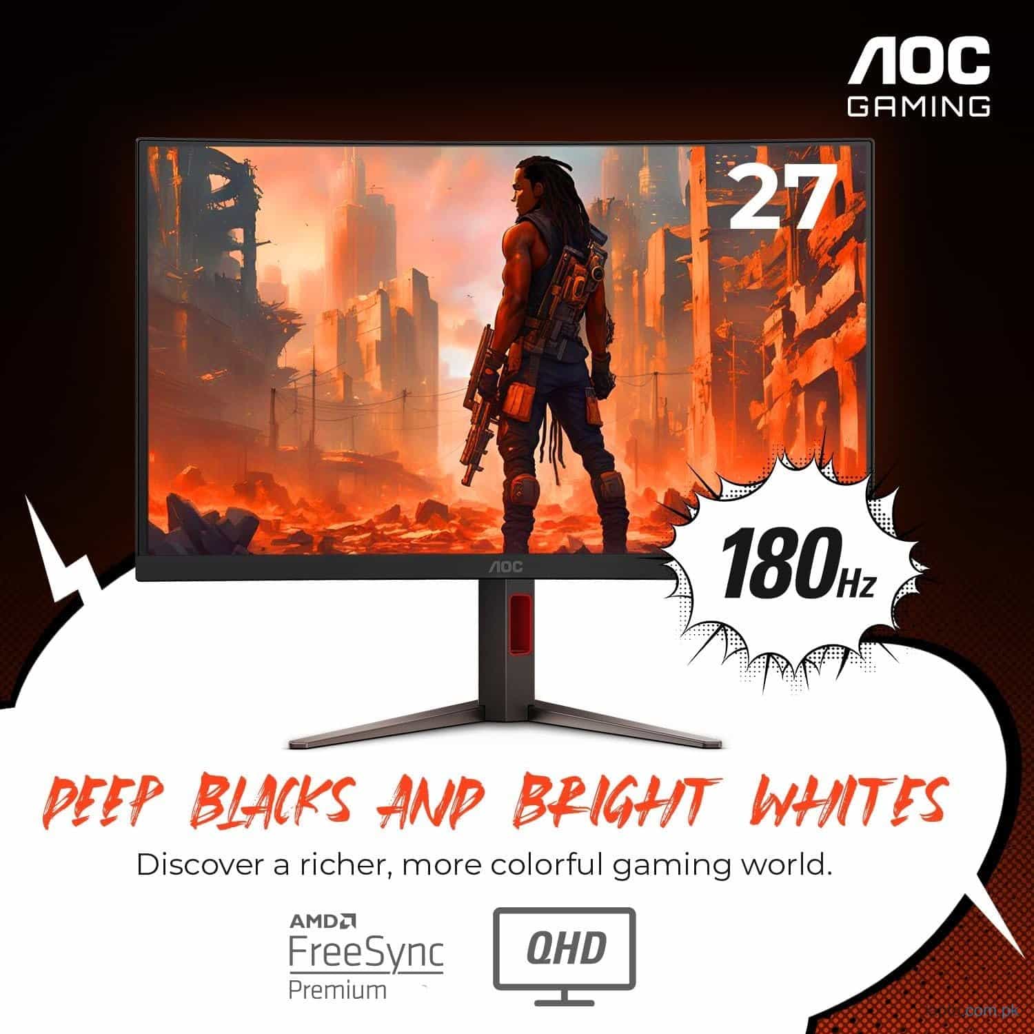 AOC Gaming CQ27G4 – 180Hz QHD Curved VA 27″ Gaming Monitor 2