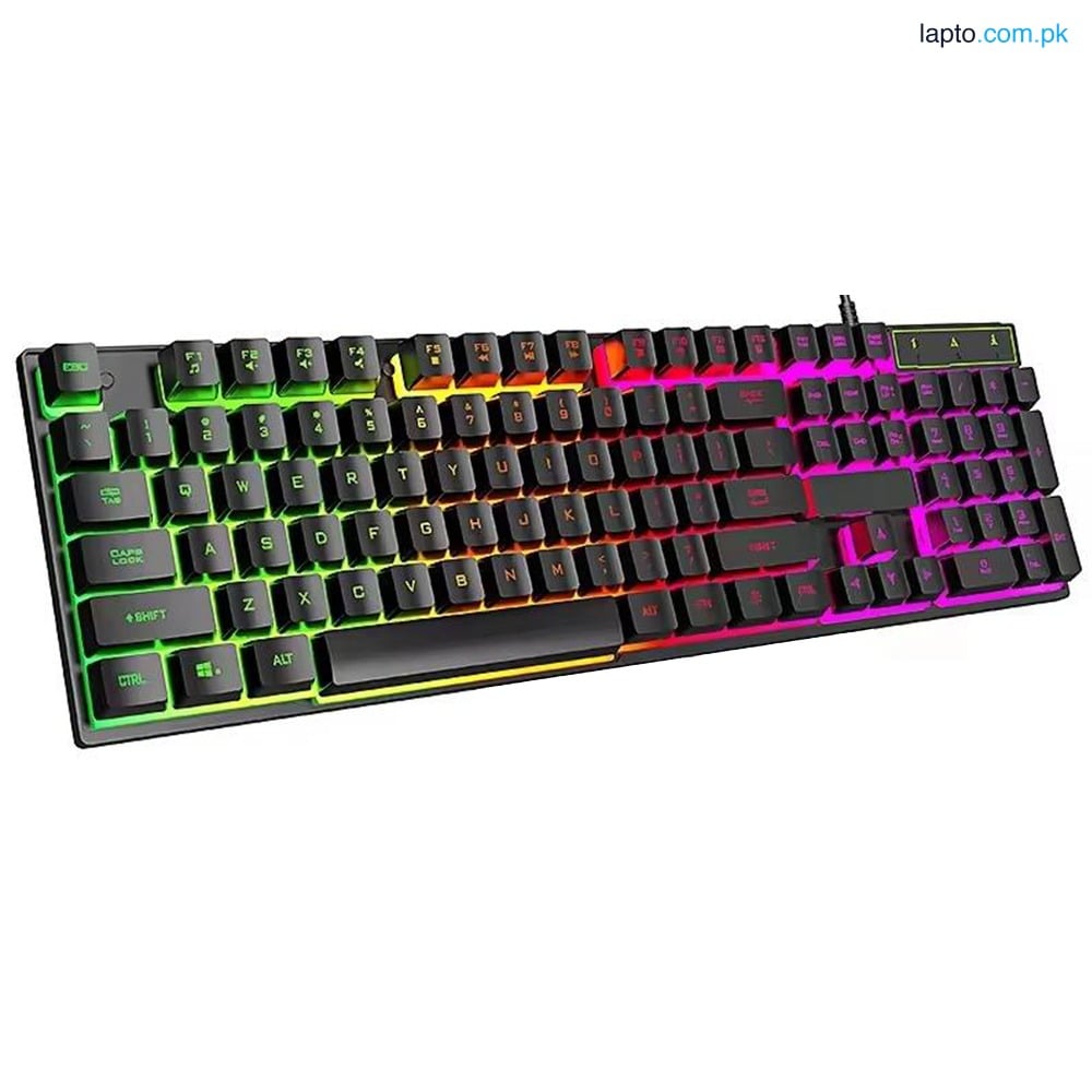 RGB Rainbow Backlit Keyboard – 104 Keys Full Size Keyboard for Home & Office