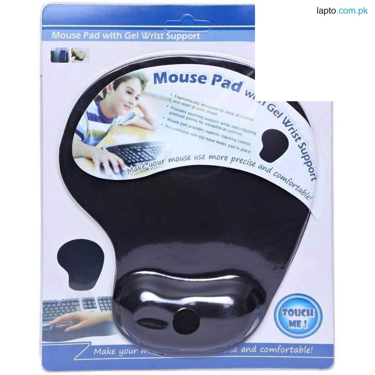 Mouse pad with Gel Wrist Support Non-Slip mousepad ( blue/black )