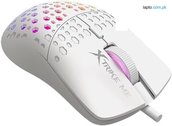XTRIKE ME GM209W RGB Gaming Mouse - Optical Sensor 8,000 DPI - Lightweight Only 65G (White)