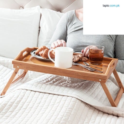 Folding Wooden Laptop Table, Study Table, Bed Tray Table (Beach Wood)