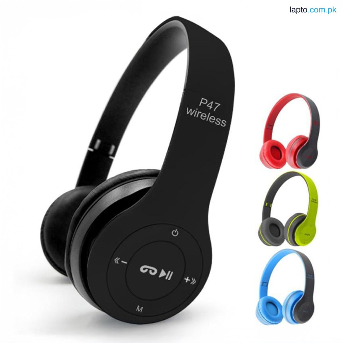 P47 Wireless Bluetooth 4.1 Headphones with Mic, FM Radio, and MP3 Player, Folding Stereo Headset, 3.5mm Aux Support, Multi Function, 10m Range