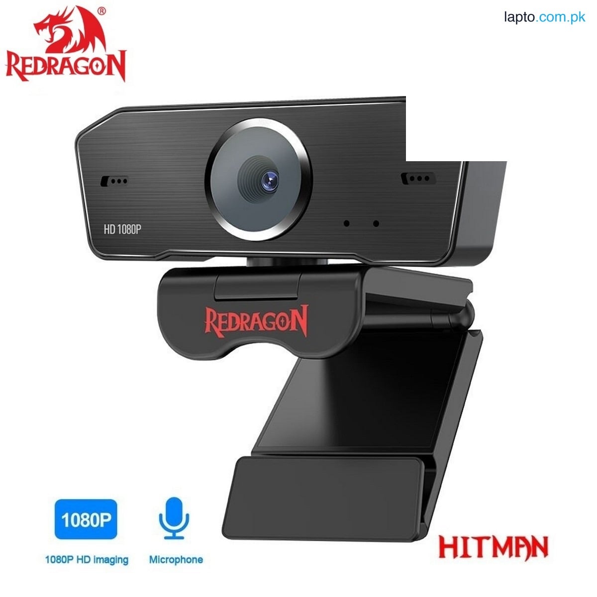 Redragon HITMAN 1080P Streaming and Video Calling Webcam with Built-in Dual Microphone 360-Degree Rotation