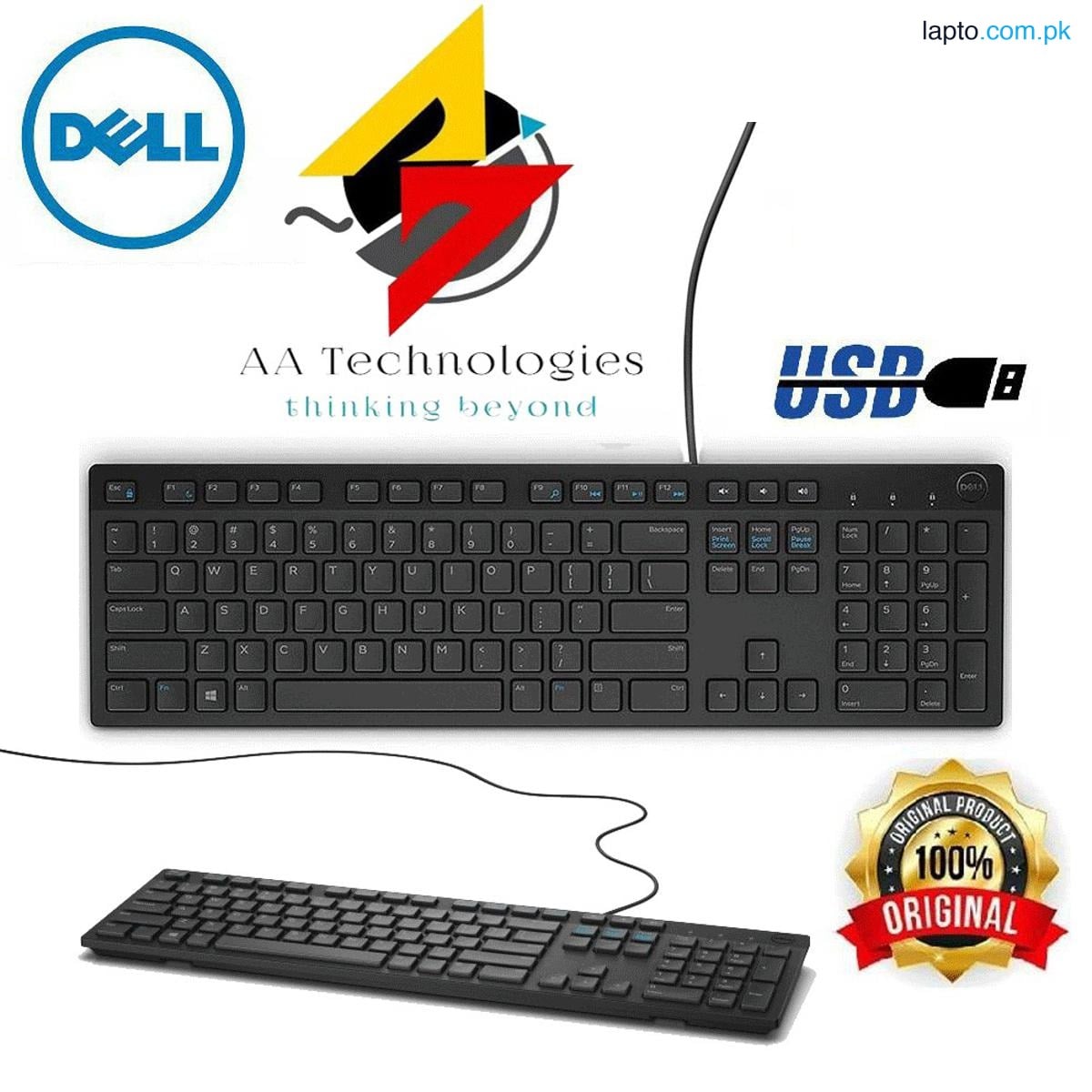 Multi-media -D-E-L-L- Fancy Slim Smart USB Wired Keyboard.