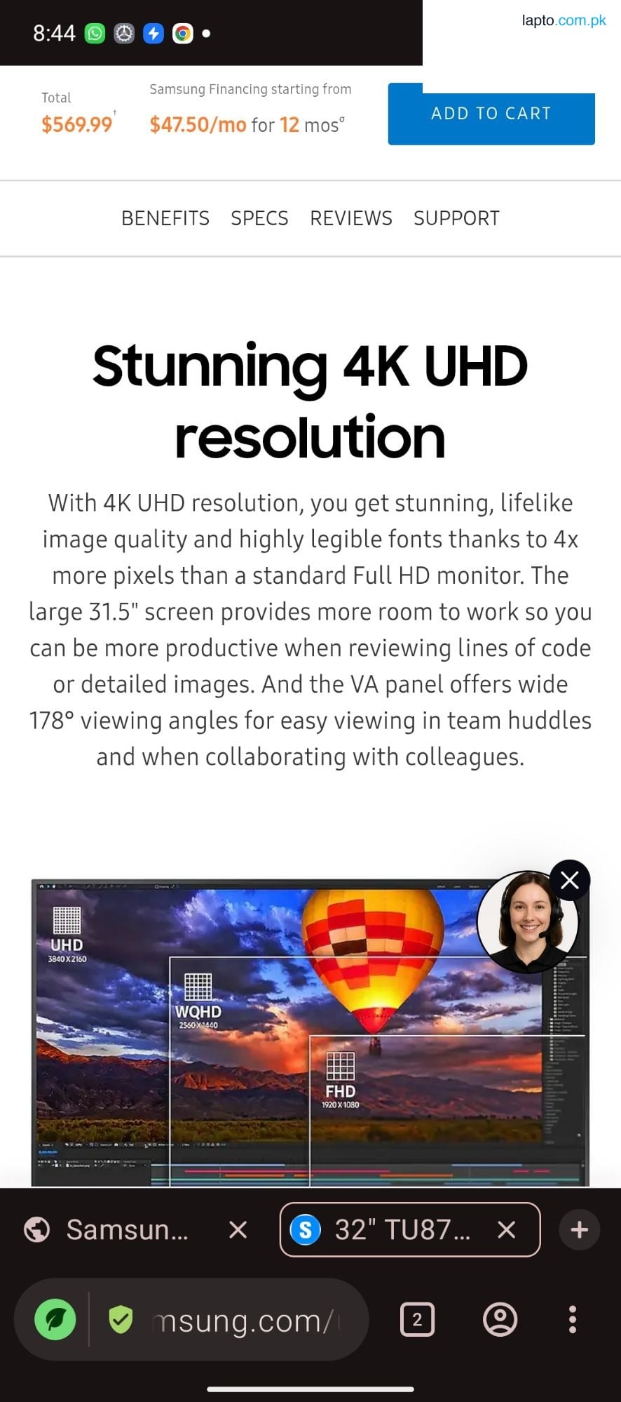 Samsung 4k UHD 3840×2160 Colors display monitor 10bit HDR10 PLUS UHD4K