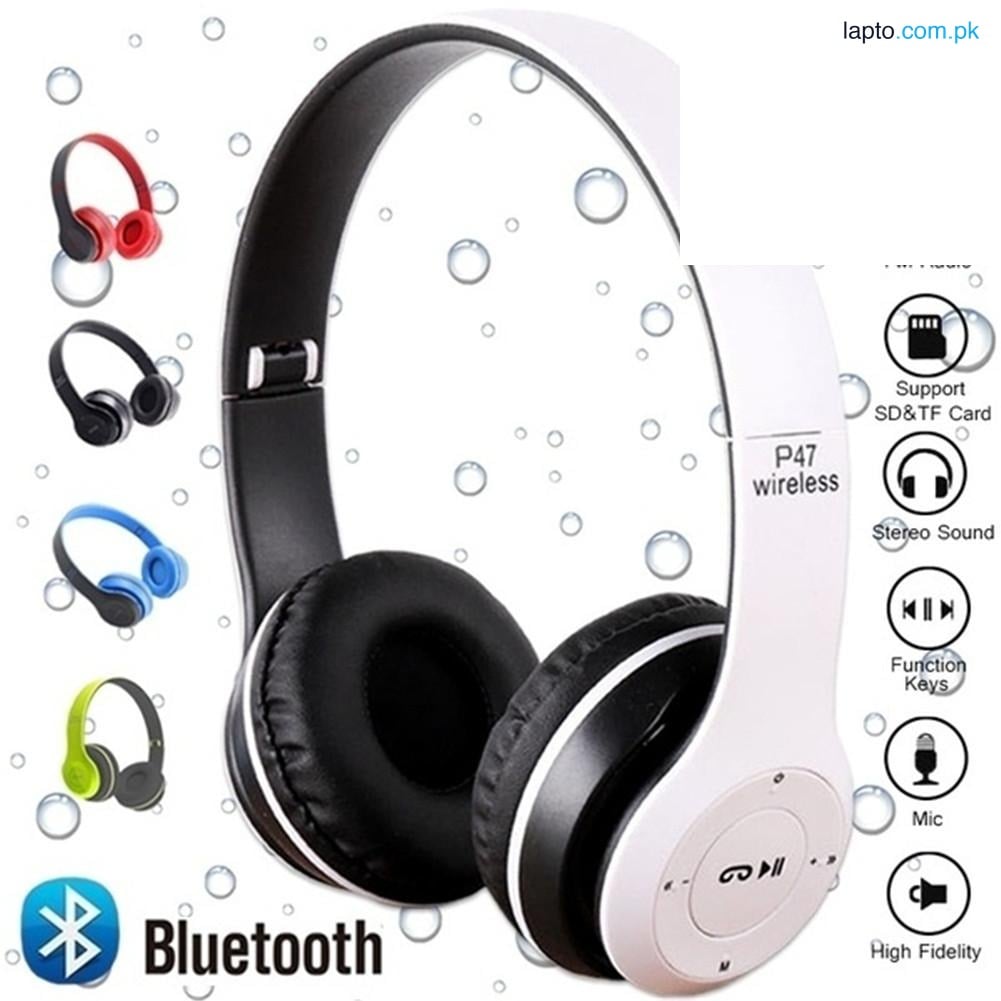 P47 Wireless Bluetooth Foldable Headset with Microphone – Universal Headphone for All Mobile Phones & Laptops