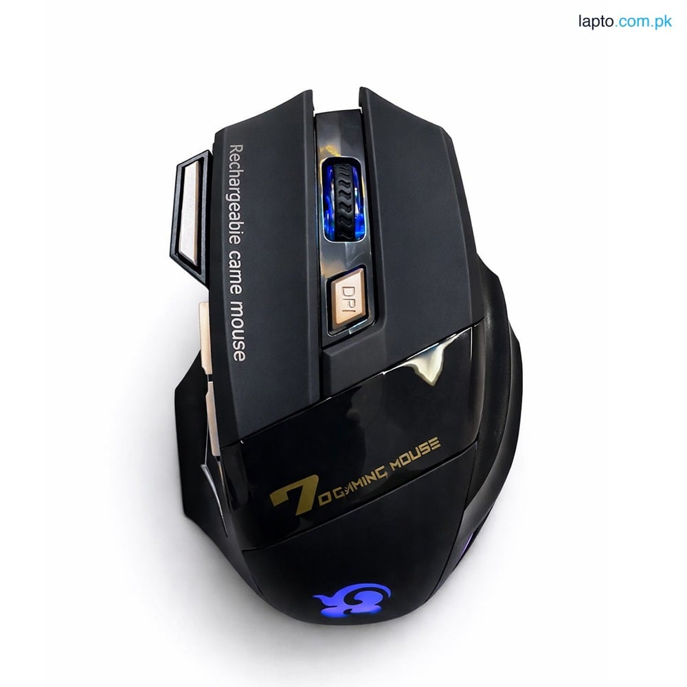 CHAOZHIFENG K10 Rechargeable Wireless Gaming Mouse | 6 Programmable Buttons | DPI 1200/2400/3200 | 7-Color RGB LED | Bluetooth | PC & Laptop