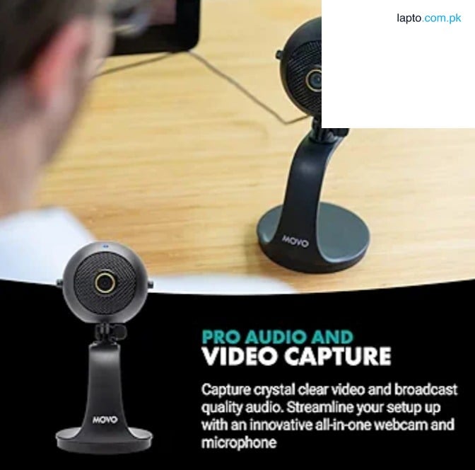 Webcam 1080p HD Movo WebMic HD Webcam and Condenser Microphone 1080p HD Webcam and Pro Cardioid Condenser Mic HD USB Camera and Computer Microphone for Streaming, Gaming, Work from-Home, Video Calls PAK FF