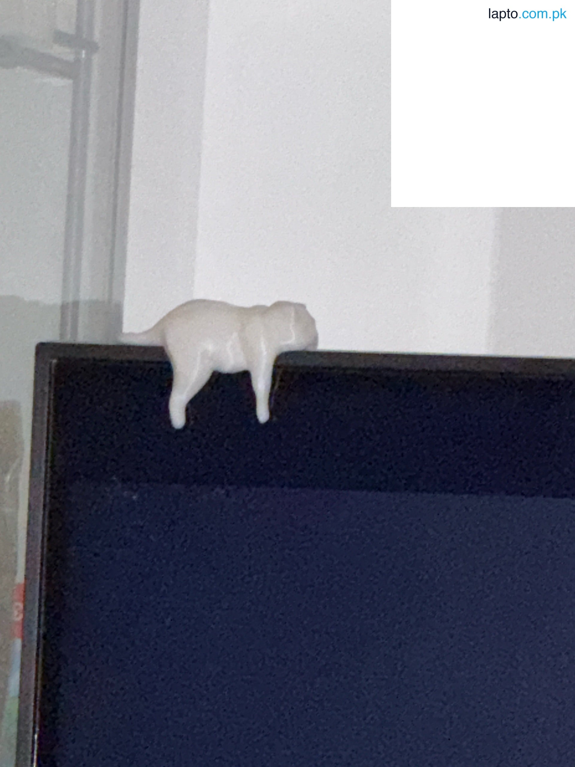 Sleepy Fat Cat Monitor Topper – Cute Chubby Sleeping Kitty Desk Decor for Computer Screen, Office Setup, Gaming Station and Home Workspace Aesthetic