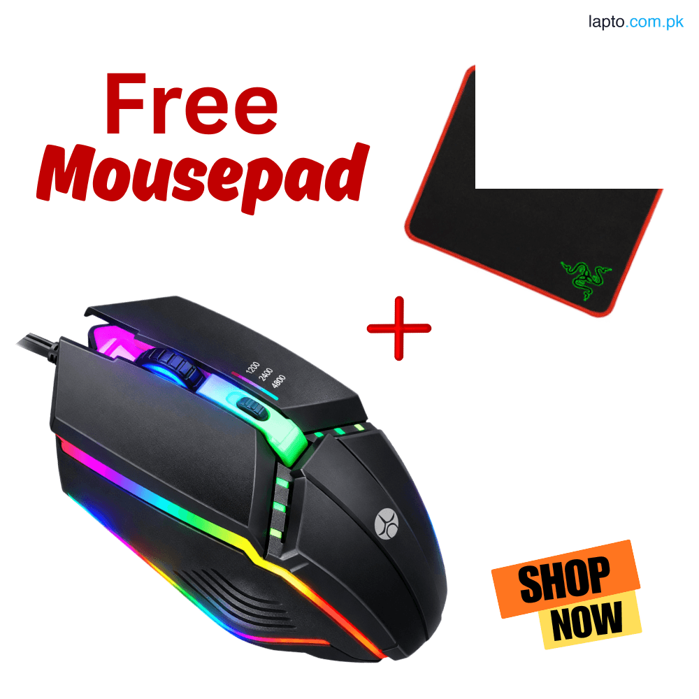 RGB 6-Button Mechanical Wired Gaming Mouse for PC & Laptop – 7-Color LED Backlight | Adjustable DPI up to 3200 | High-Precision USB Optical Sensor | Silent Click | Ergonomic Gaming Design