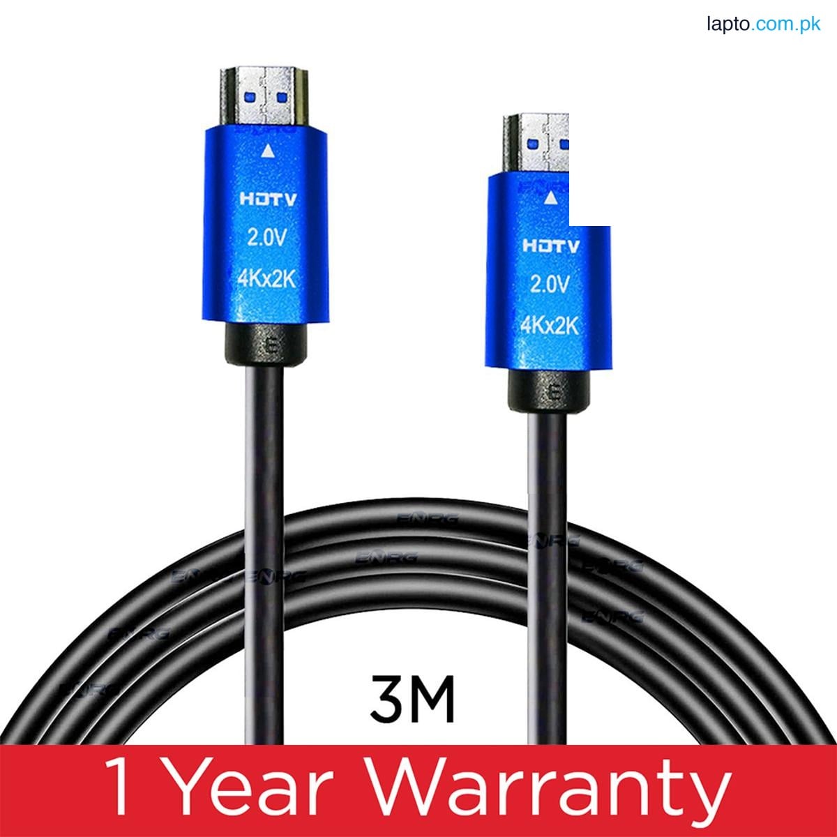 ENRG HDMI Cable 3 Meter 4K UHD Support 100Mbps Speed Heavy Duty Cable For Ps4 Lcd Monitor - Black