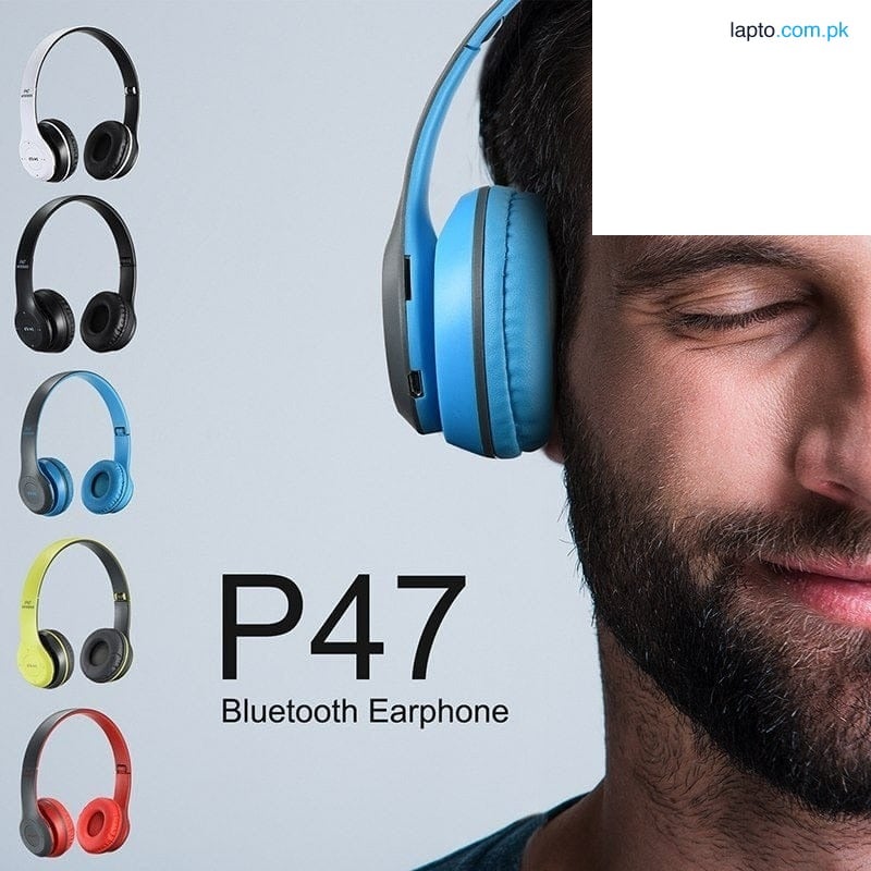 Wireless Headphones, P47 Bluetooth Foldable Headset with Microphone Support FM Radio TF for PC TV Smart Phones & Tablets Etc
