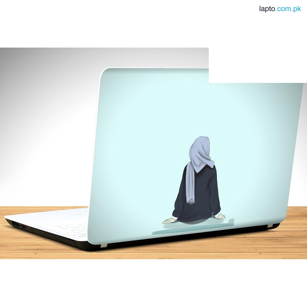 hijab girl setting on the bench laptop back vinyl skin sticker 12 13 14 15 15.6 inch for all laptop skin sticker