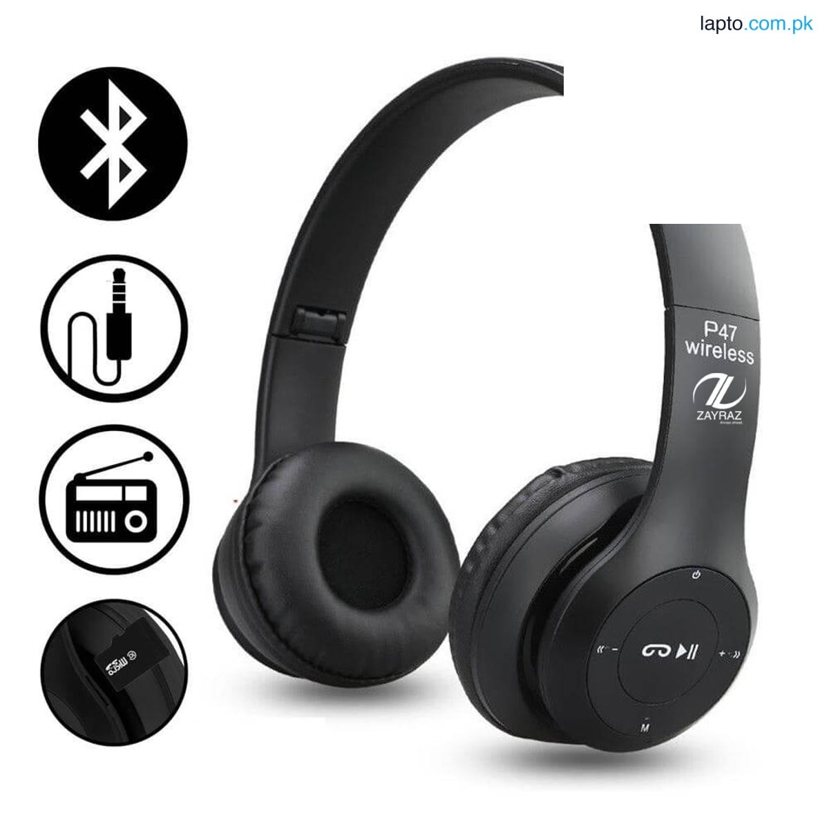 P47 Wireless Headphones Bluetooth Stereo Head phones Foldable Headset with Mic Wireless Built-in Mic compaible for all Android Devices and PC