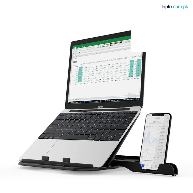 Laptop Stand Foldable ABS Plastic material Portable Desktop Computer Laptop Stand, 6-Level Angle Adjustable Height Laptop Mount, Suitable for all Slim Laptops_ and Tablets_