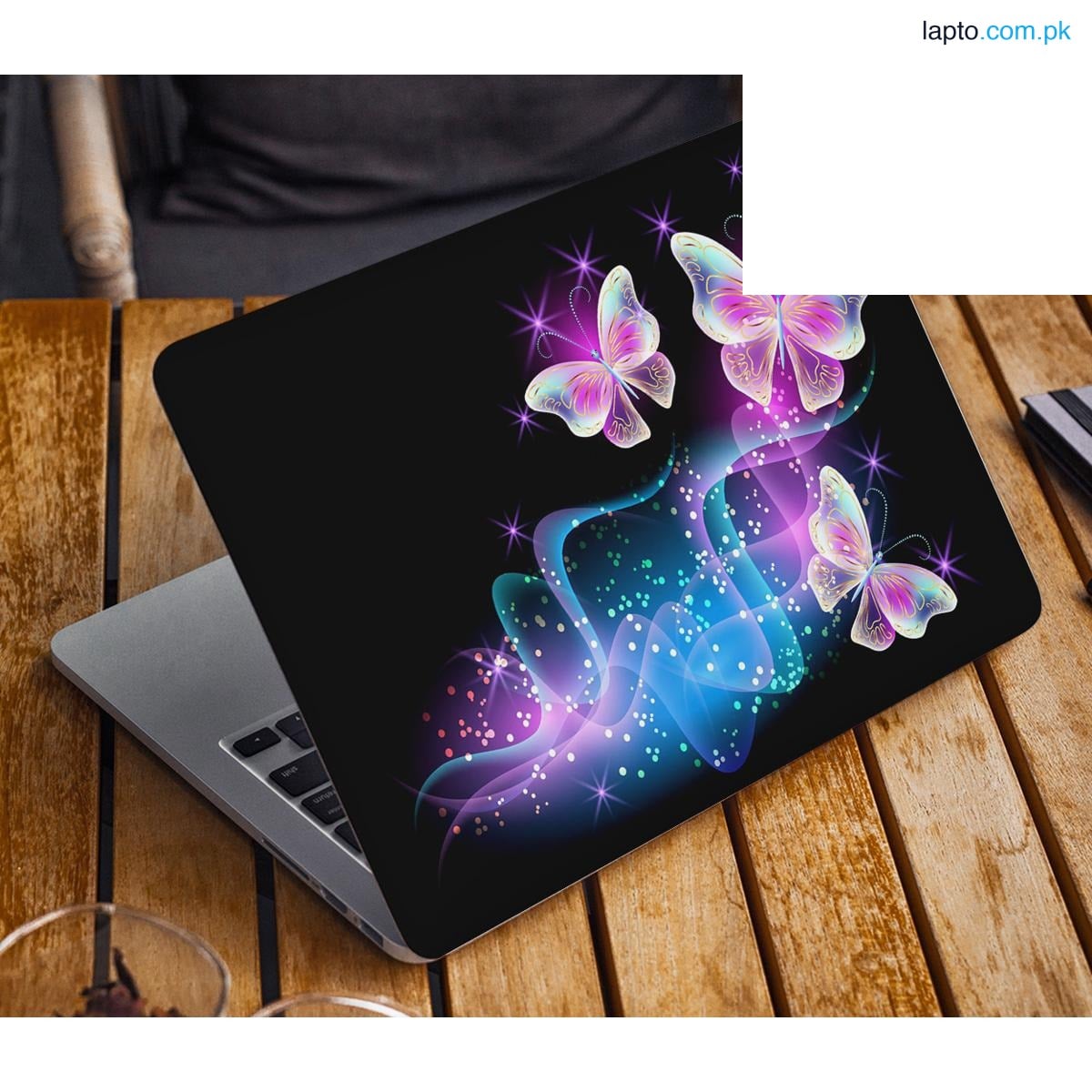 467406 black buterfly laptop back vinyl skin sticker 12 13 14 15 15.6 inch size for all laptop skin sticker