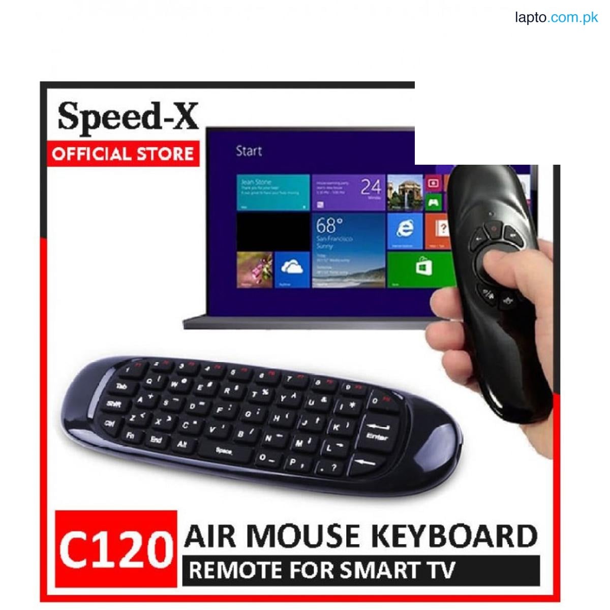 C120 2.4G Wireless Keyboard Air Mouse Smart Remote Controller Wireless Game Keyboard Compatible with Android Box Media Player TV PC (with Rechargeable battery)