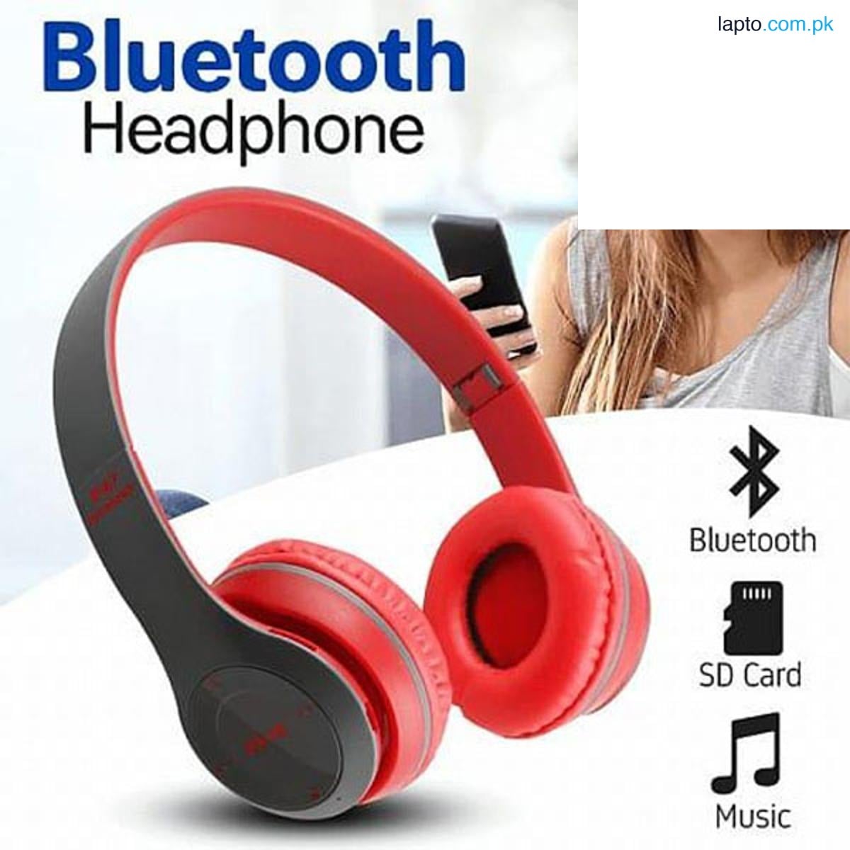 Wireless Headphones, P47 Bluetooth Foldable Headset with Microphone Support FM Radio TF for PC TV Smart Phones & Tablets Etc