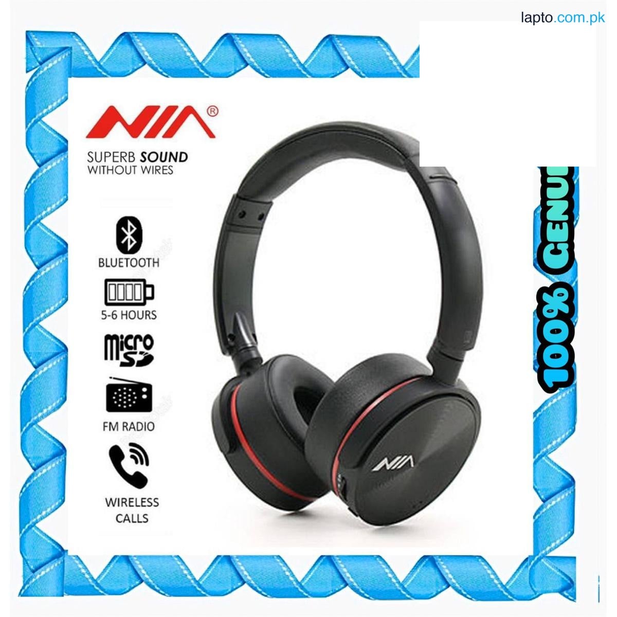 NIA Q6 On-Ear Wireless Bluetooth Headphones with MIC and Superior Bass for TV, Gaming and Cellphone