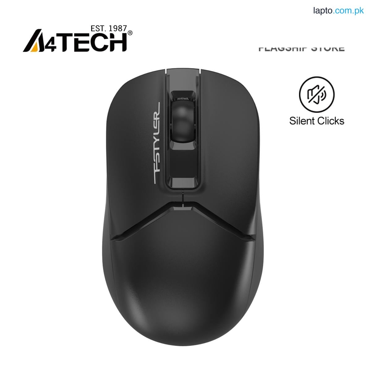 A4Tech FB12S - Bluetooth & 2.4G Mouse - Silent Clicks - Connect upto 3 Devices - 1200 DPI - For PC/Laptop/Tablet/Smart TV - Black