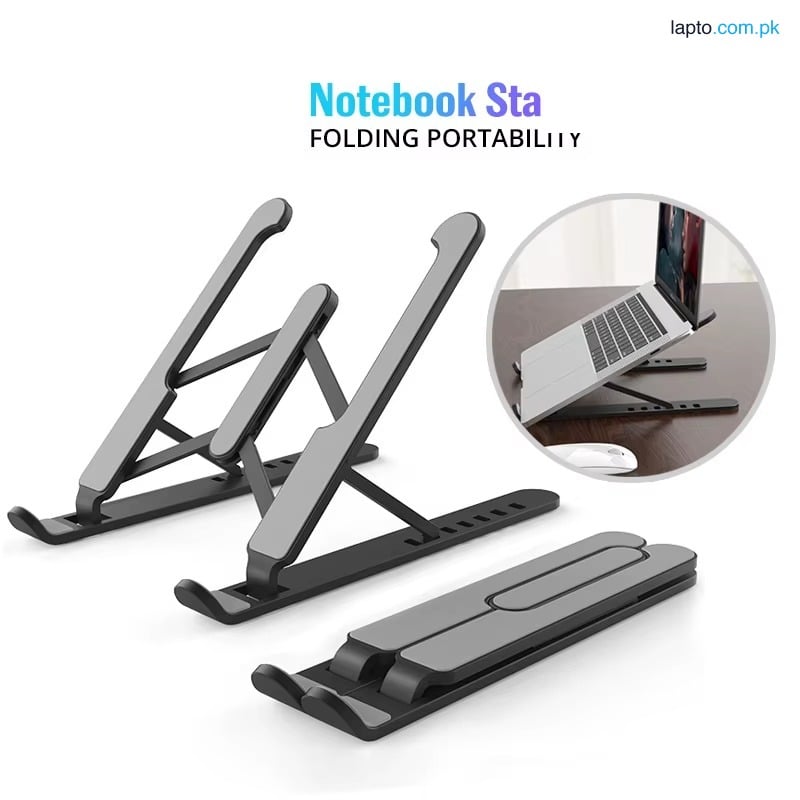 Foldable Portable Laptop Stand Notebook Stand lightweight ventilate 7-Level Height adjustable for 11 - 15 Inch Laptop stand High-Quality Plastic + Aluminum + ABS + silicone Material Ultra-Thin Stand for All Laptops