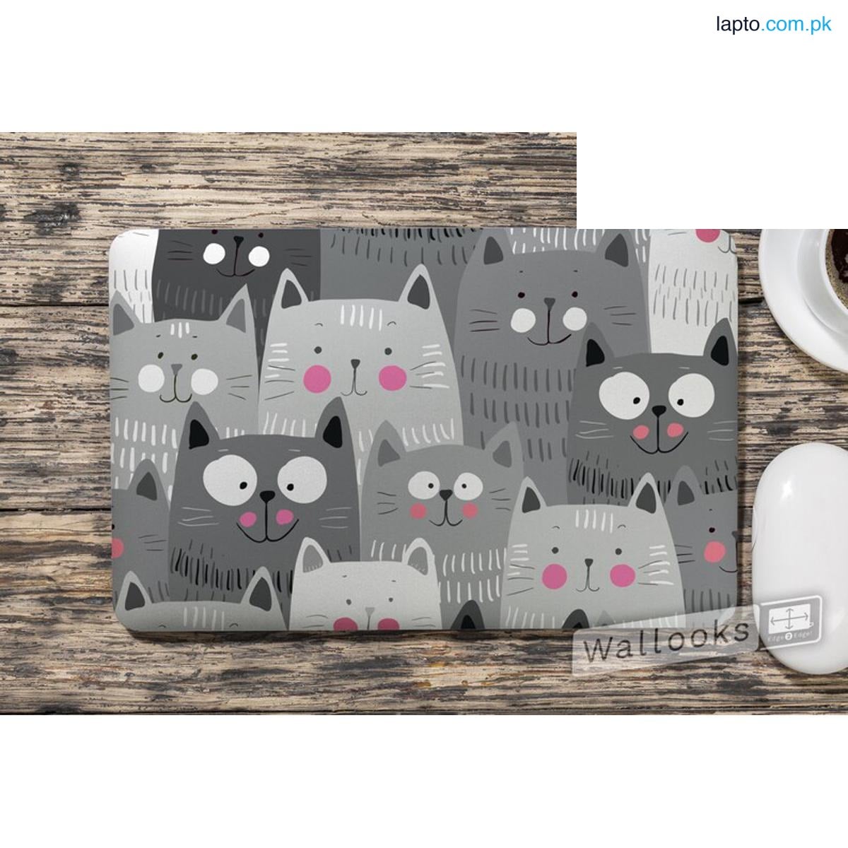 girl with her cat sitting in rain Laptop back cover / skin / sticker for girls / boys - Vinyl Sticker Decal - For All Laptops - Sizes 13 13.3 14.6 15 15.4 15.6 inches Laptop