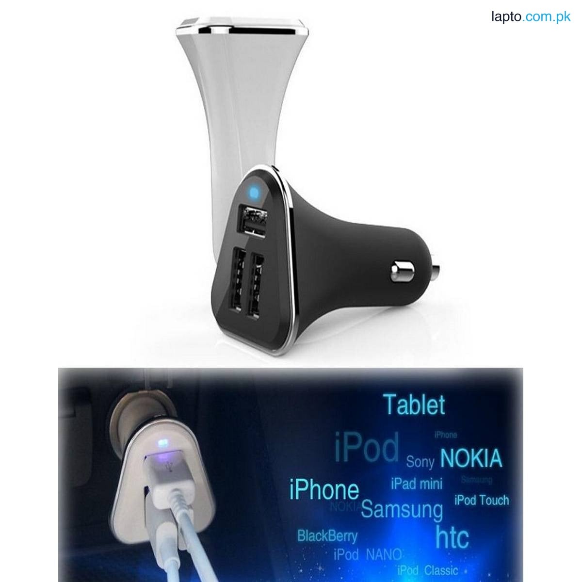 3 Port Rapid Quick USB Car Charger 5V 3.1A for iPhone iPad iPod Samsung Tablet