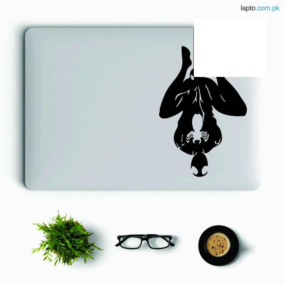 Spiderman Hanging Vinyl Decal Laptop Sticker, Laptop Stickers by Sticker Studio