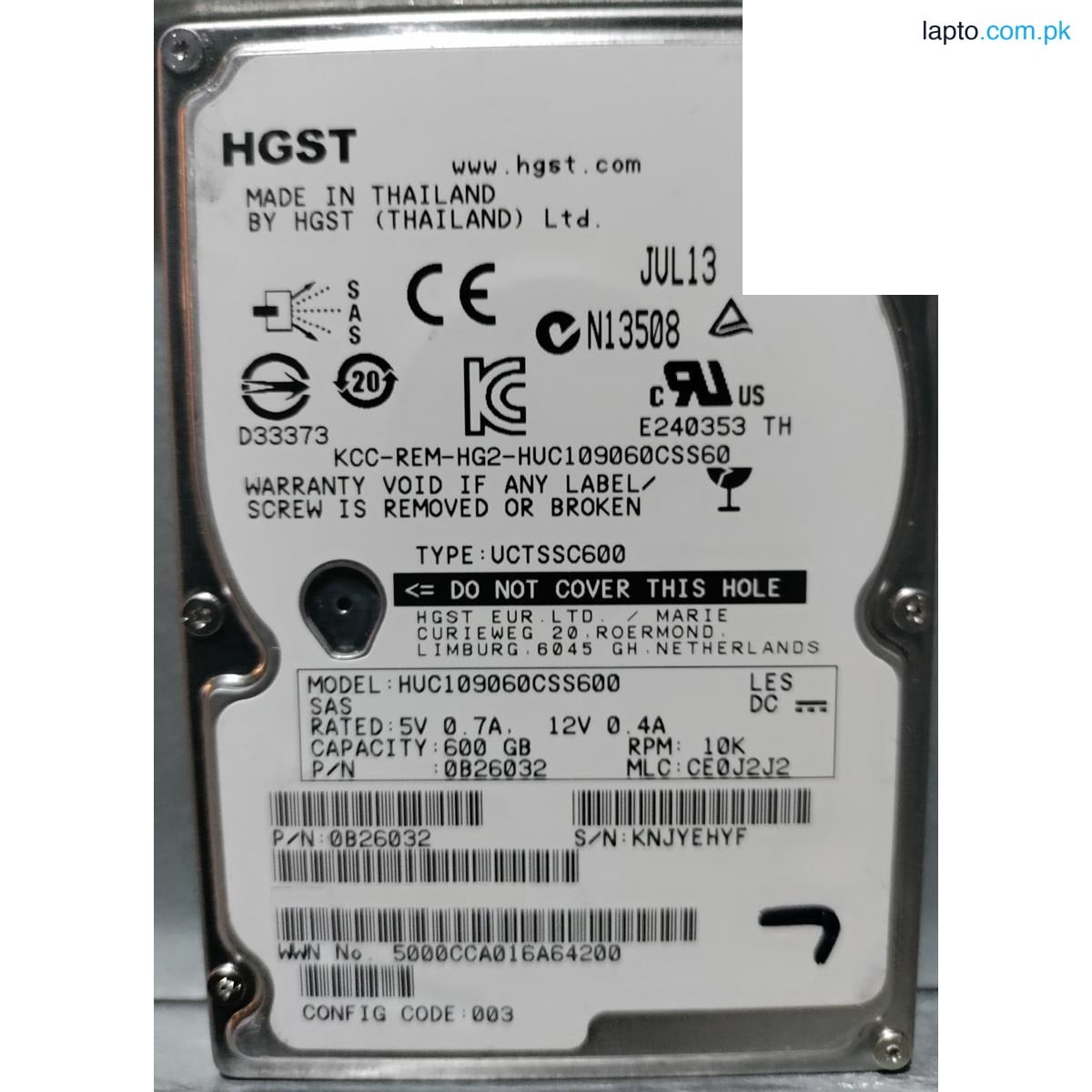 Hitachi 600GB 10k 2.5" SAS Disk