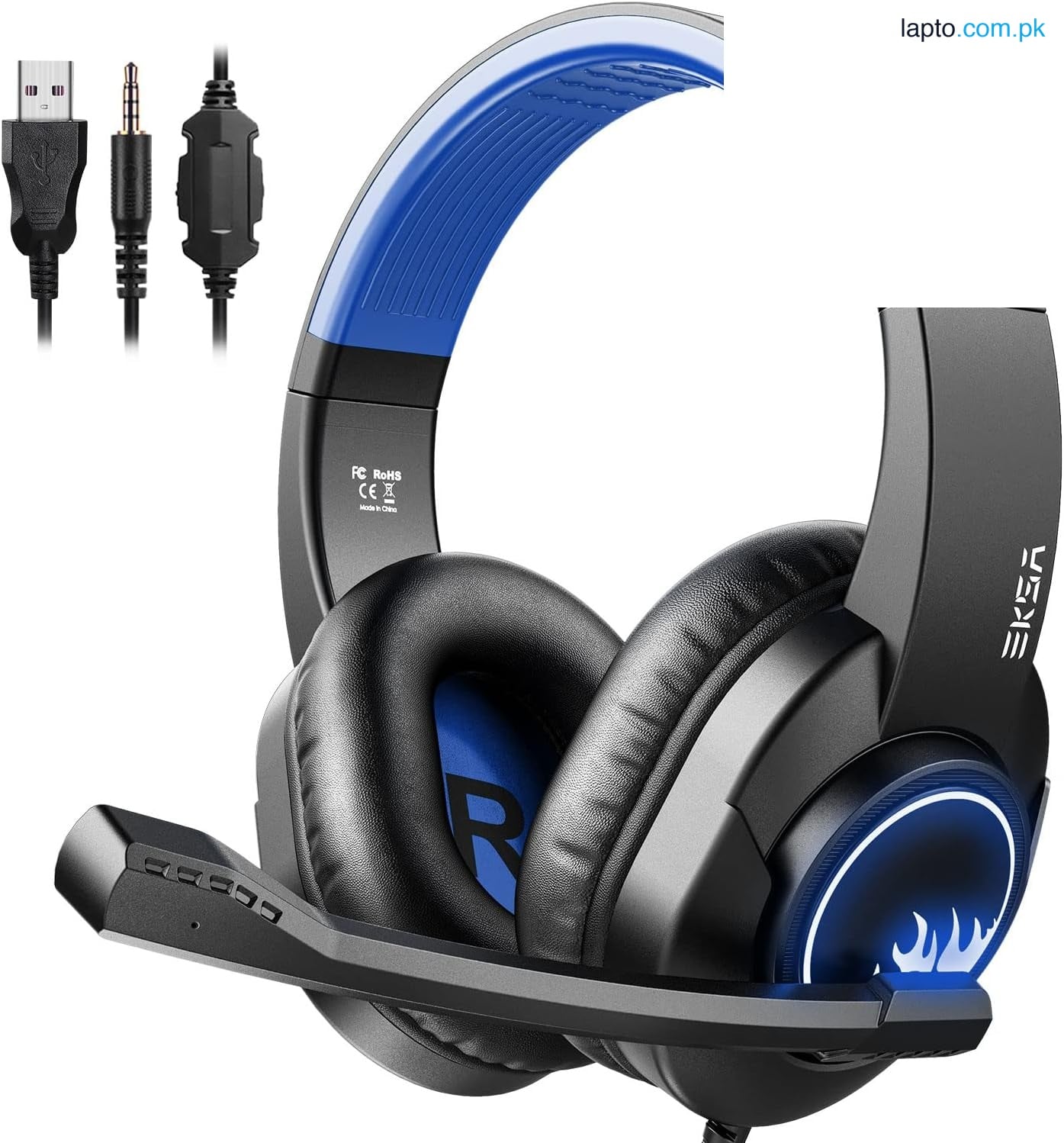 Gaming Headphone RGB Lights With Mic Over-The-Ear Gaming Headset with Noise Isolation and LED Lighting Effects