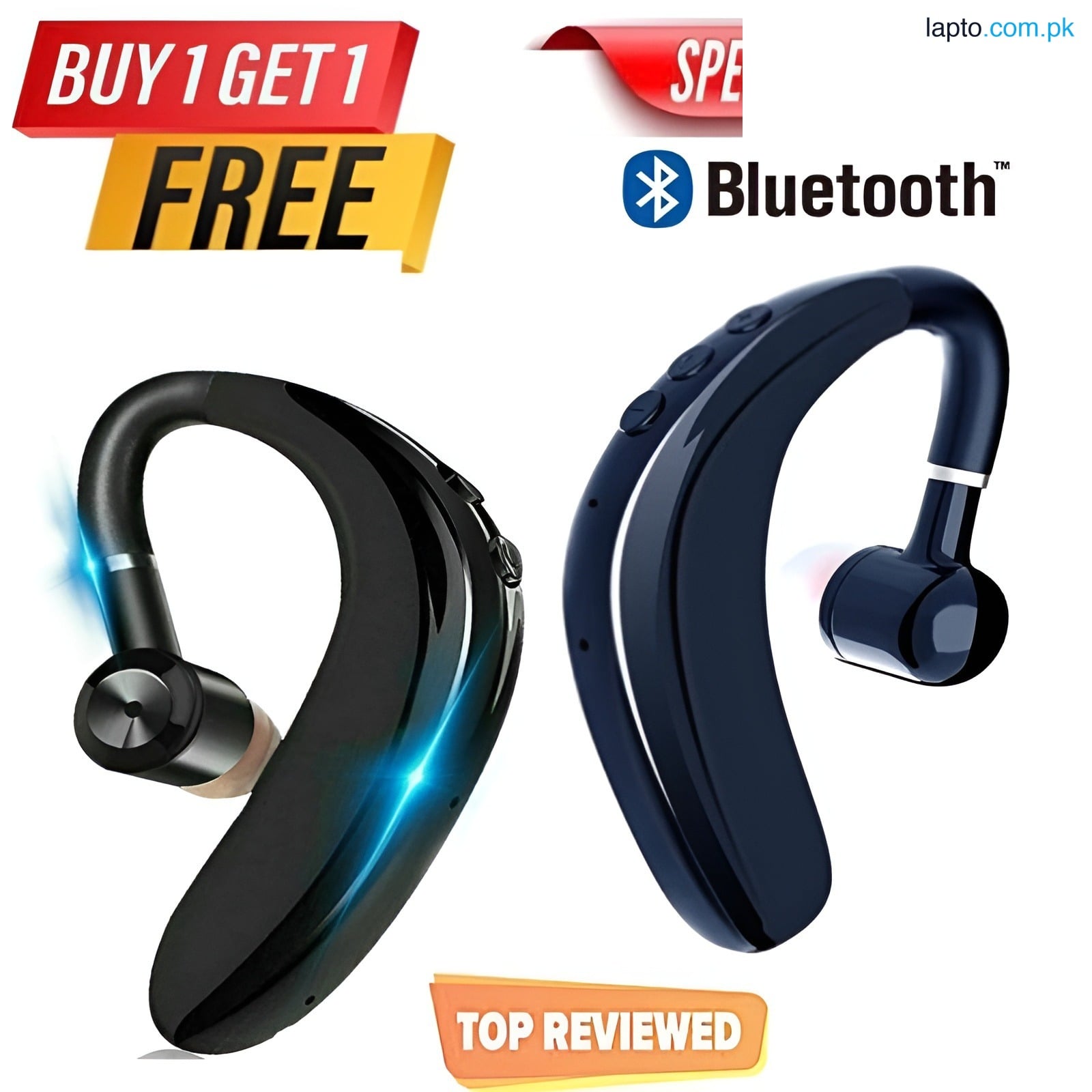 (Buy 1 Get 1 Free) S109 Business Wireless Bluetooth Headset - Enhanced by CSR Noise Control for Crystal Clear Conversations.