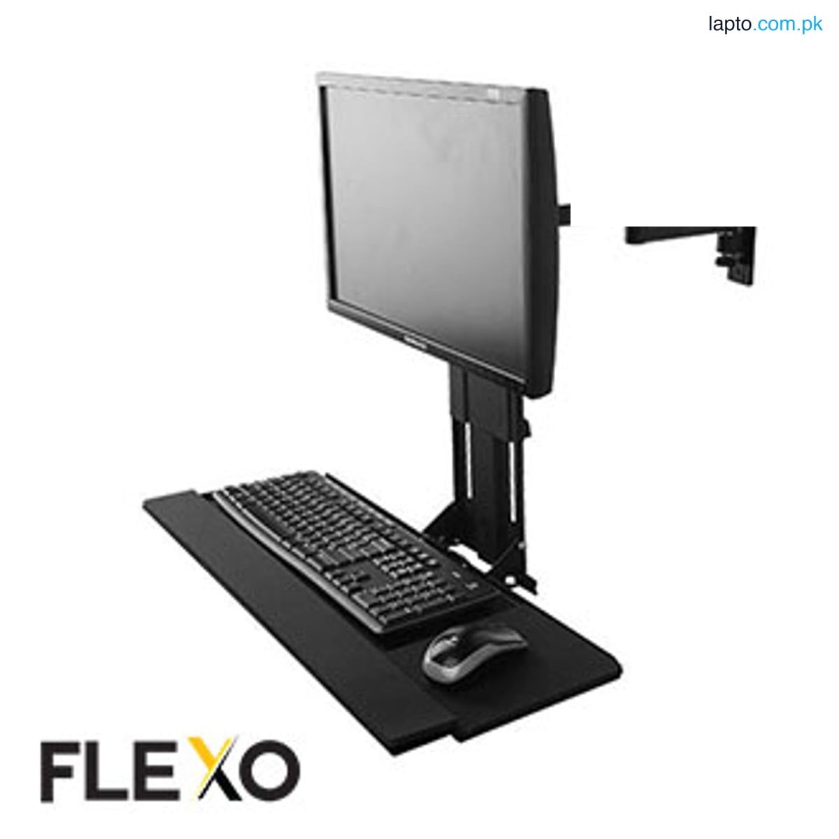 Flexo Keyboard Tray for LED Mount WorkStation with 7 kg Load Capacity | Keyboard Tray with adjustable tray height for Monitor Arm WorkStation