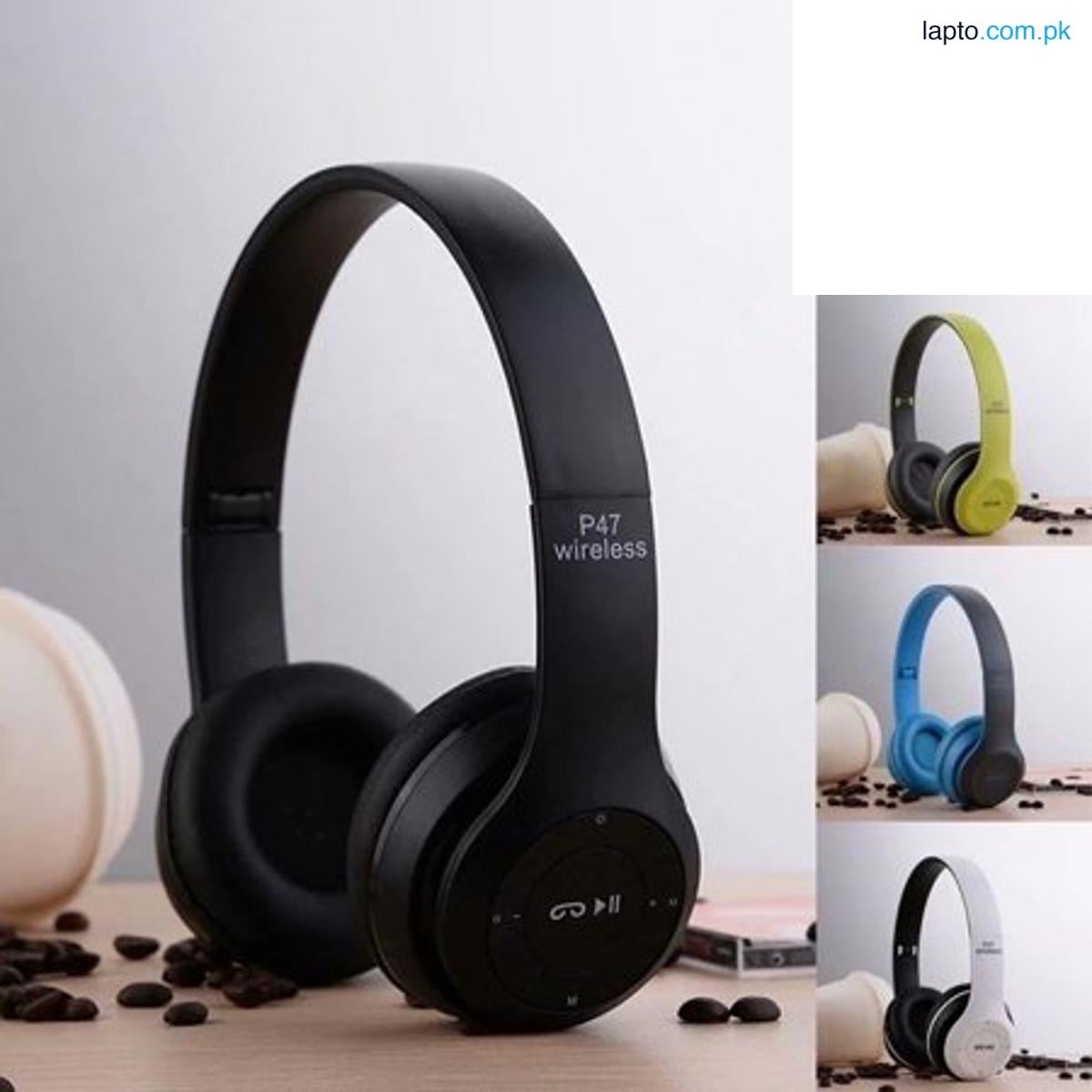 P47 Wireless Headphones Bluetooth Stereo Head phones Foldable Headset with Mic Wireless Built-in Mic (Black-Red-White-Blue)