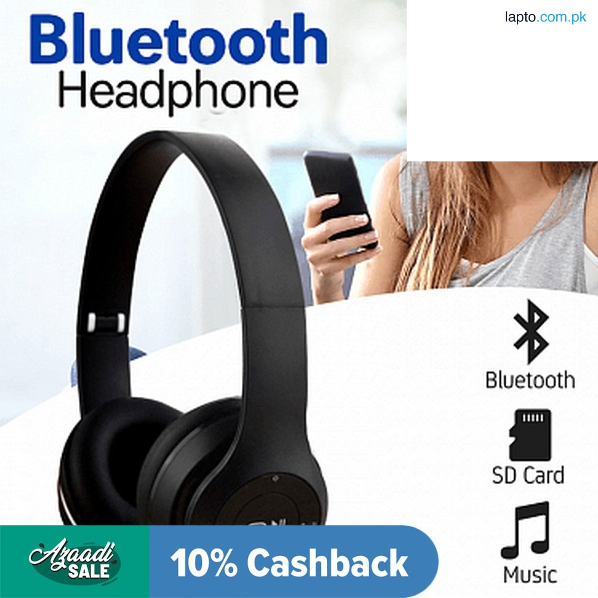 P47 Wireless Bluetooth Foldable Headset With Microphone FOR All cell phones and laptop used