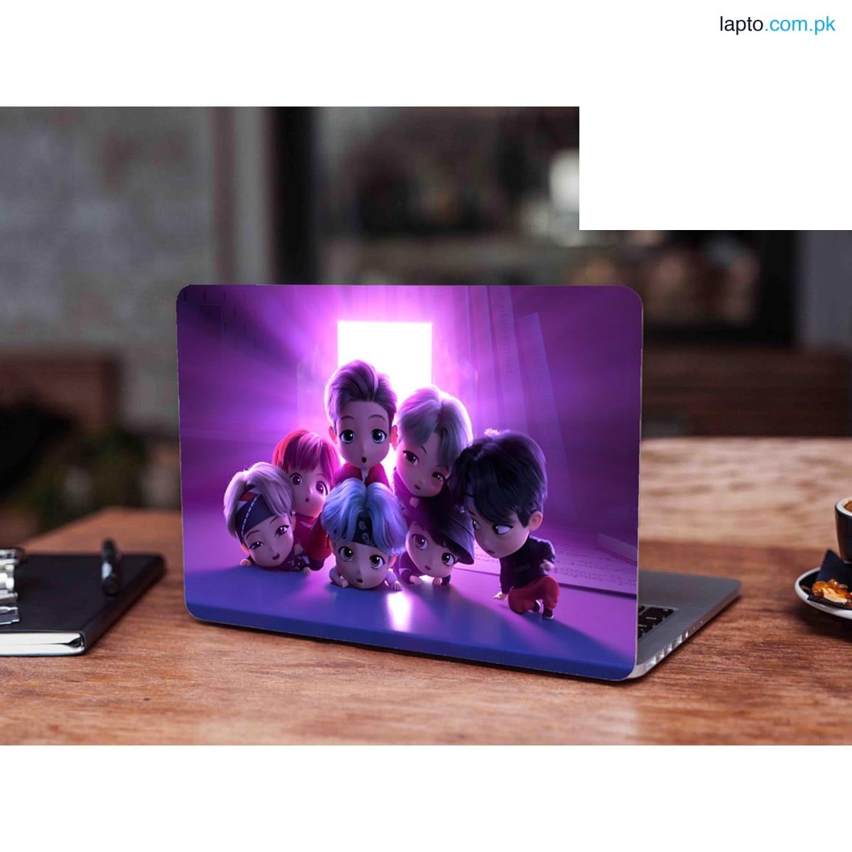 TinyTAN! BTS-Inspired Animated_Characters-B.T.S Logo Laptop back cover / skin /Laptop Protector /Laptop Cover/ sticker for girls / boys - Vinyl Sticker Decal - For All Laptops - Sizes 13 13.3 14.6 15 15.4 15.6 inches Laptop ,Digital Delights