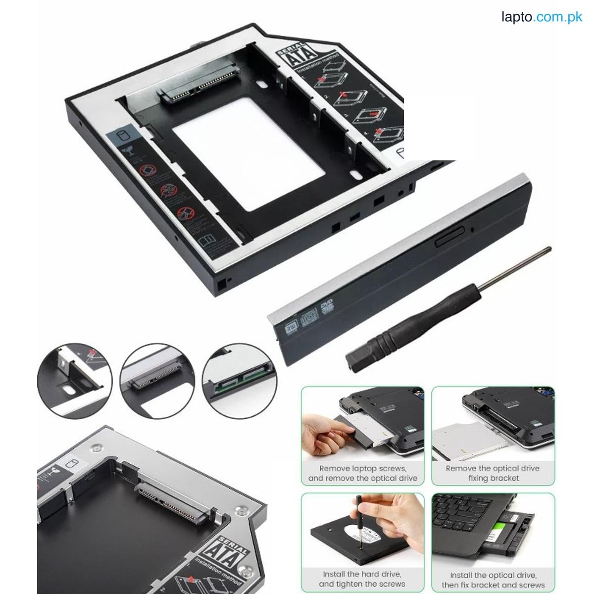 MSK HDD Caddy 9.5mm SATA 3.0 for 2.5" External Hard Drives HDD for Laptop DVD-ROM Optical Bay 4TB HDD SSD Case Caddy