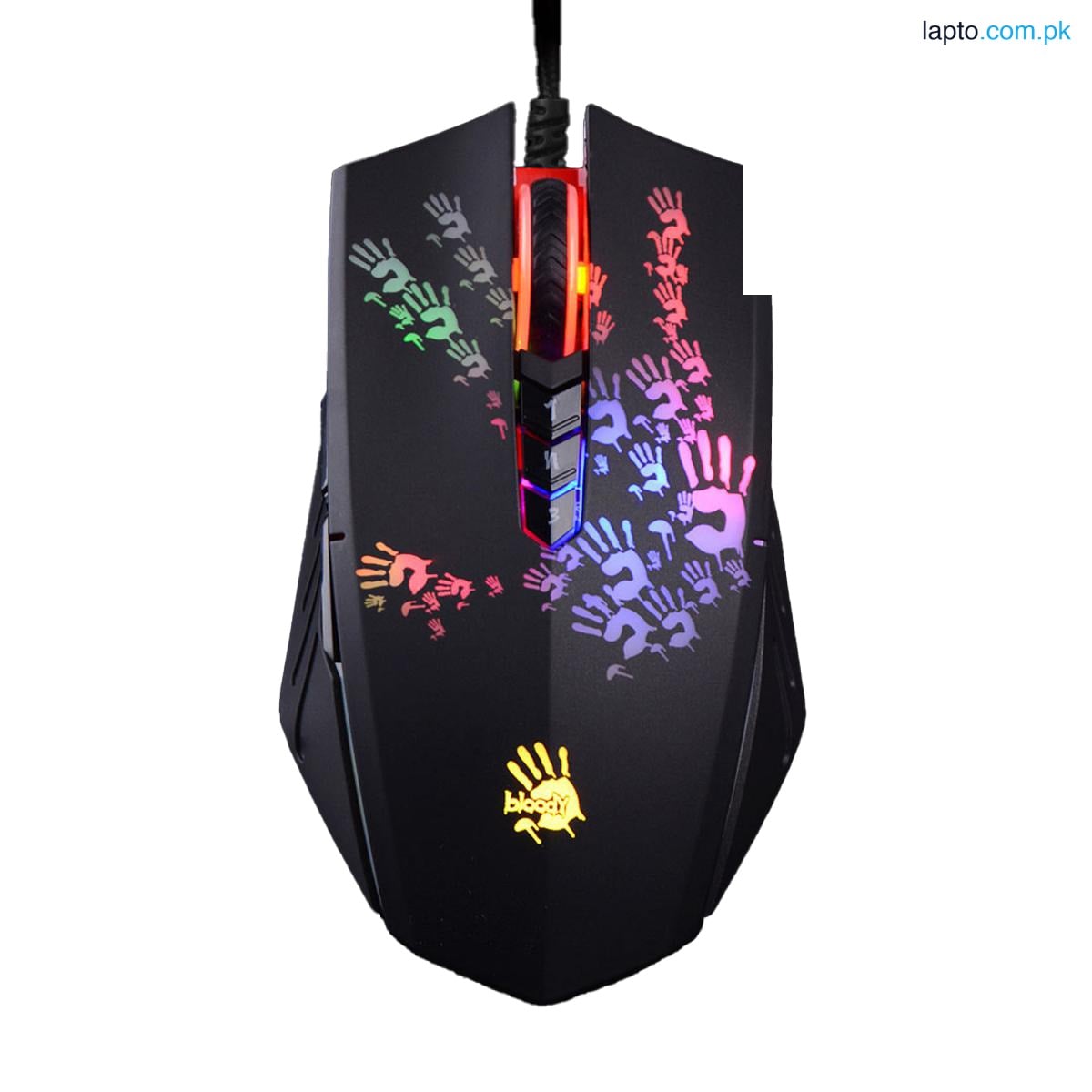 Bloody A60 Light Strike USB Gaming Mouse - 6200 CPI - 1000Hz Report Rate - Metal X'Glide Armor Boot - Optical Engine - Black
