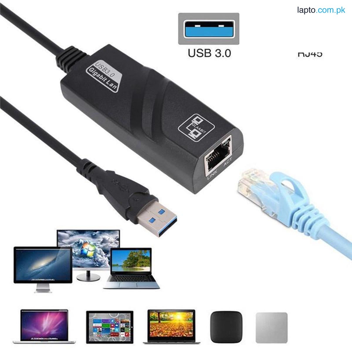 USB 3.0 To 10/100/1000 Mbps Gigabit RJ45 Ethernet LAN Network Adapter