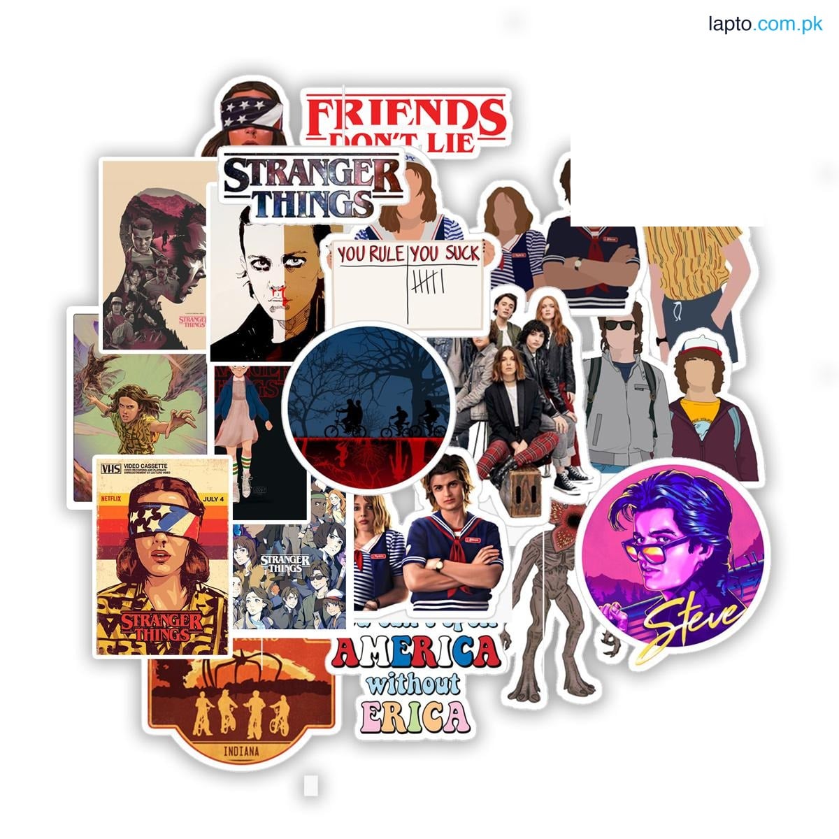 Stranger Things Hero Stickers for Kids/Teens fans, Pack of 5/10/15/20 Waterproof DIY stickers for Laptop, Decor, Water Bottle, Car Cup, Computer, Guitar, Skateboard, Luggage and Bike Bumper etc