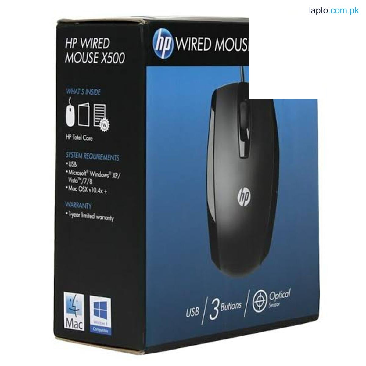 H.P X500 Wired Mouse For Computers 'Laptops With Long wire