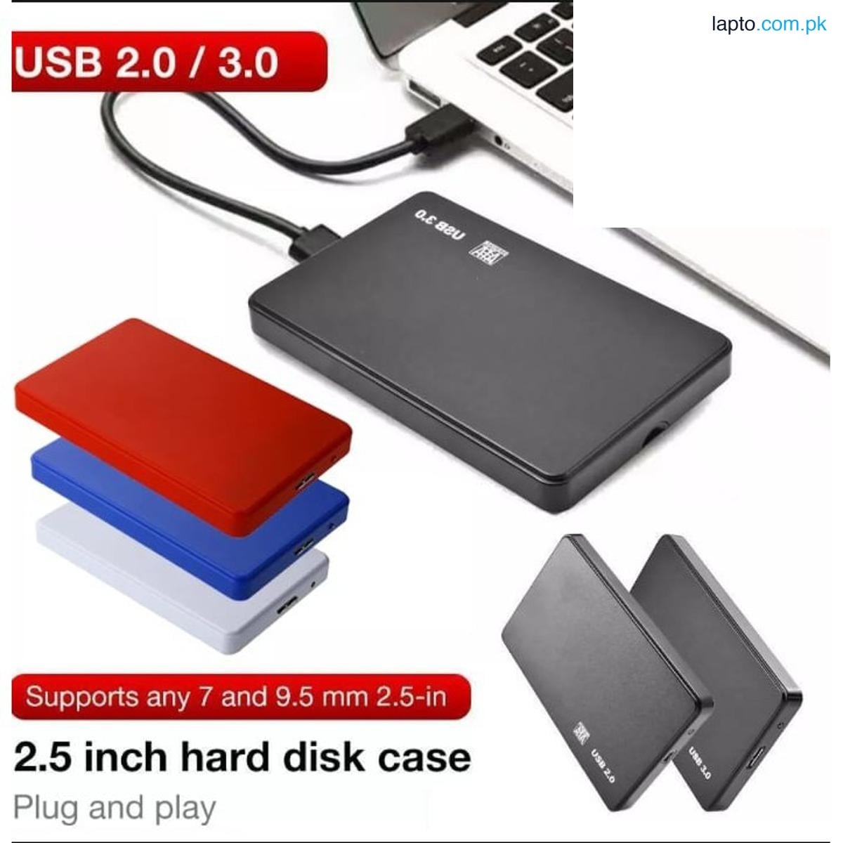 2.5 Inch Hard Disk Drive Case Plastic Usb 2.0 Sata Hdd External Box Tool-Free HDD Case