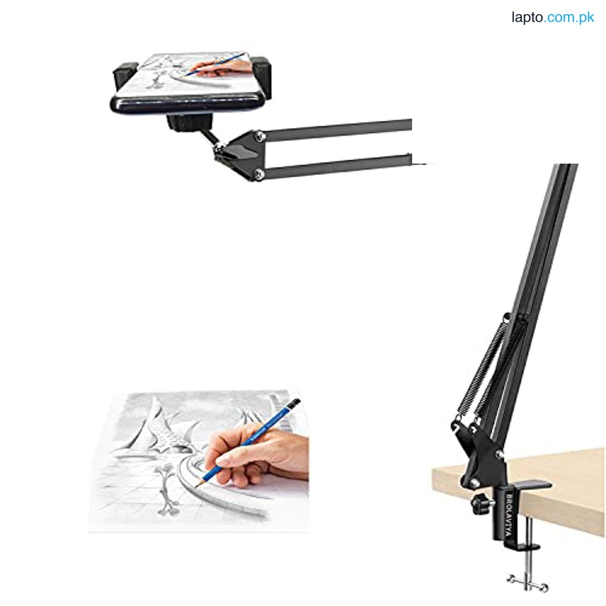 Overhead Tripod Articulating Arm Phone Holder mount, Lazy tripod Video Webcam Arm Stand for Baking Crafting Demo Videos/Live Streaming makeup sketching vlog or blog tripod stand