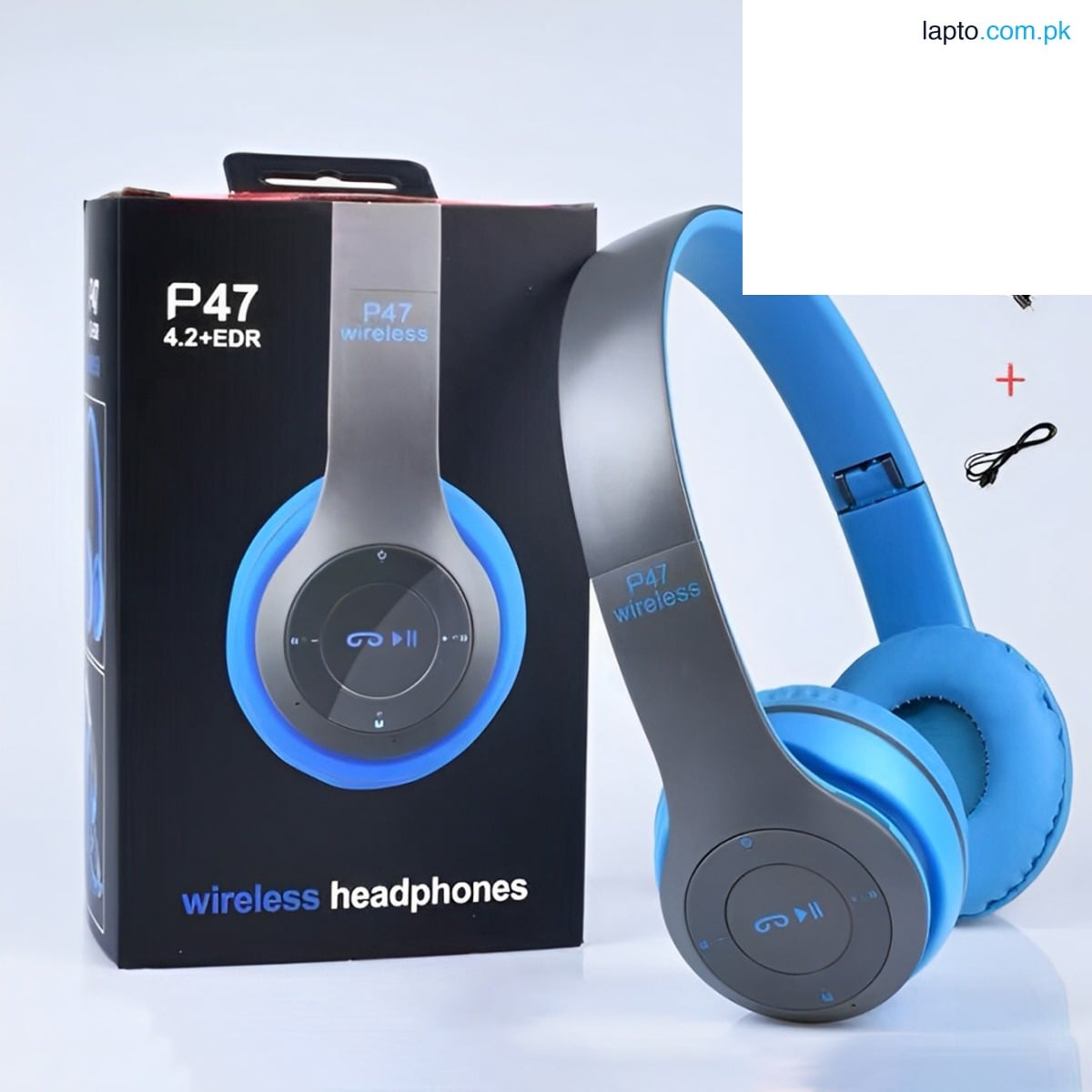 P47 On-Ear Wireless Headphones - Dynamic Plastic Mobile Earphones with Microphone and Noise Isolation