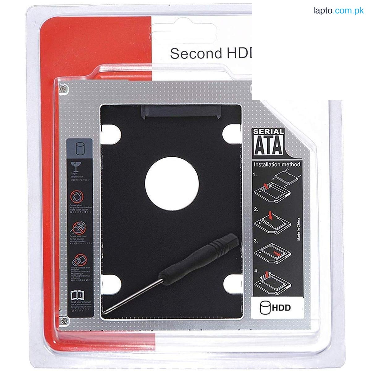 Aluminum SATA 2nd Hard Disk Drive Caddy Case Adapter For Universal Laptop CD/DVD-ROM