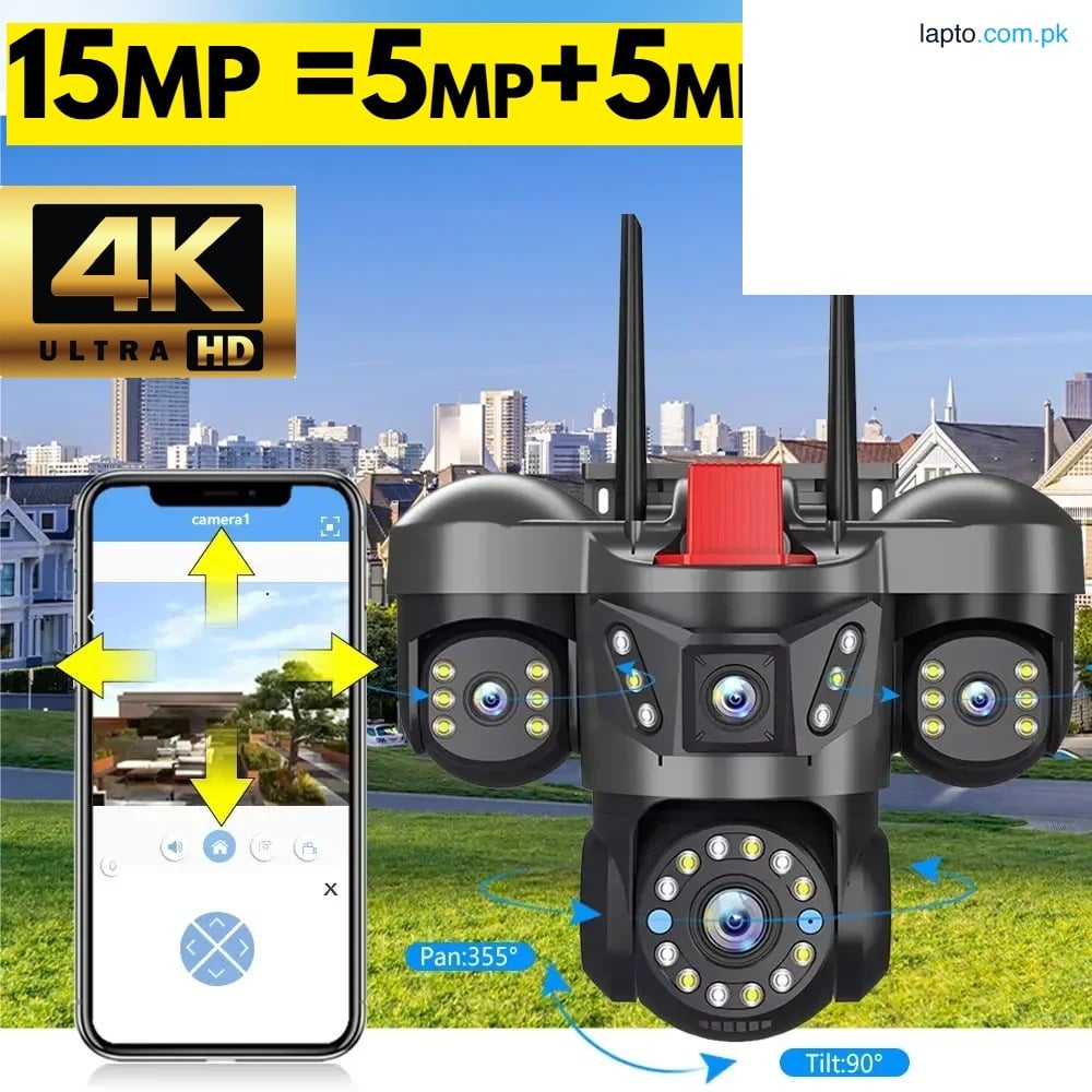 15MP Tripple Lens Ultra HD IP Camera 5+5+5 =15MP Speed Dome Auto Tracking PTZ Camera Smart Home Outdoor Wireless WIFI Camera Surveillance Monitor PTZ WIFI Camera Night vision Security Camera Two-way Audio Auto Tracking Baby Monitor Indoor Wireles