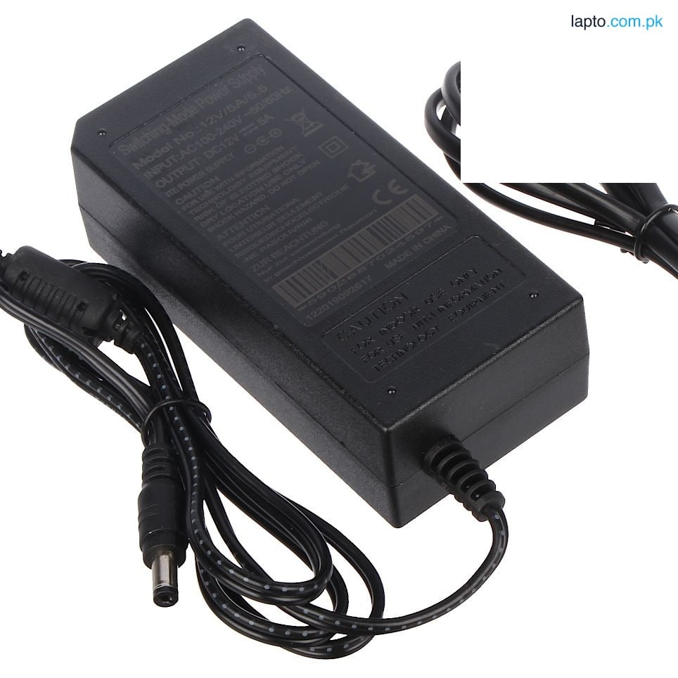 Original Branded 12V 5A DC Output. 220V AC Input, Supply Adapter Charger for CCTV Camera, BT Speaker, Webcam, Router & Electronics Equipment’s etc… DC12V