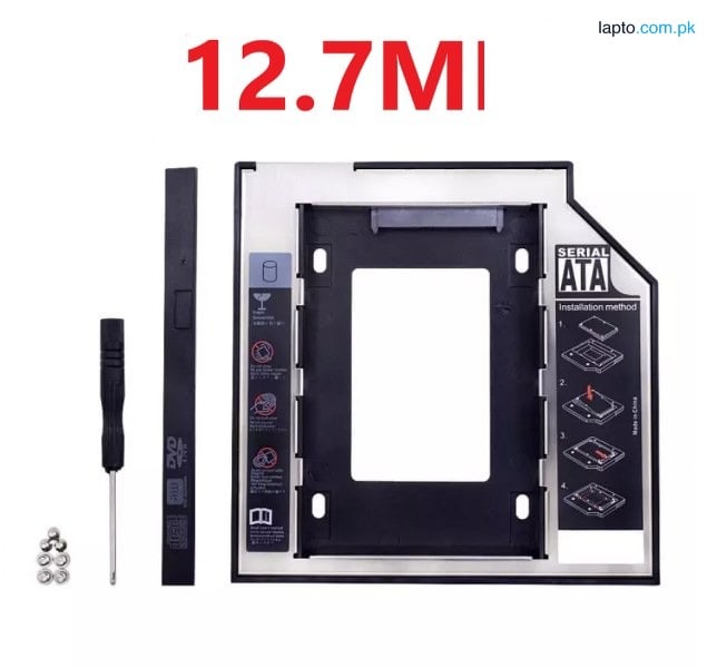 SATA 2nd 2.5'' Hard Drive Caddy for 12.7mm Universal CD/DVD-ROM for SSD and HDD Black