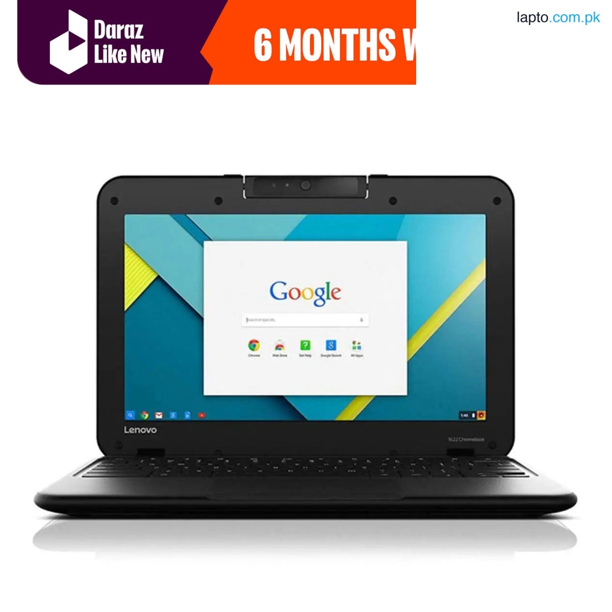 Daraz Like New Laptops - Lenovo N22 Chromebook – 11.6″ – 4 GB RAM – 16 GB ROM – With Play Store - PUBG Supported -